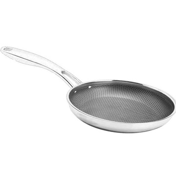 Chảo tổ ong chống dính 245IOHC dạng tay cầm đáy liền 3 lớp Inox Sus304 vân chống trượt