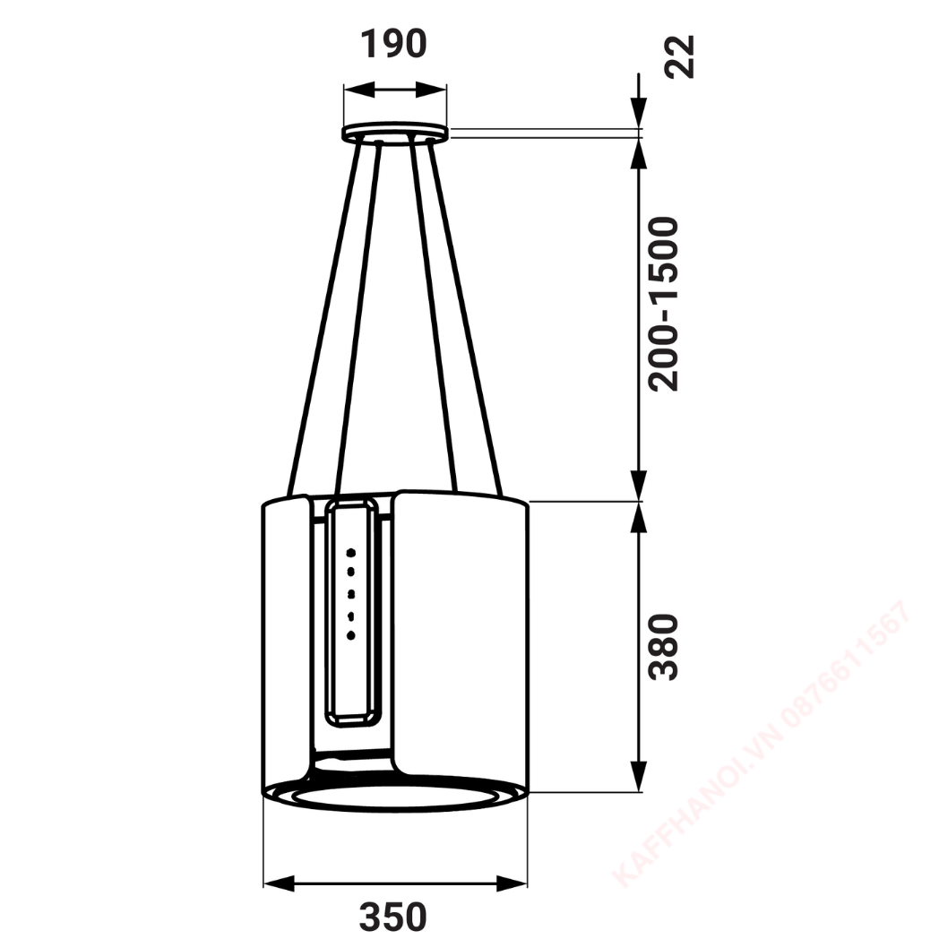 MÁY HÚT MÙI TREO DÂY ĐỘC LẬP KF IS0935YL