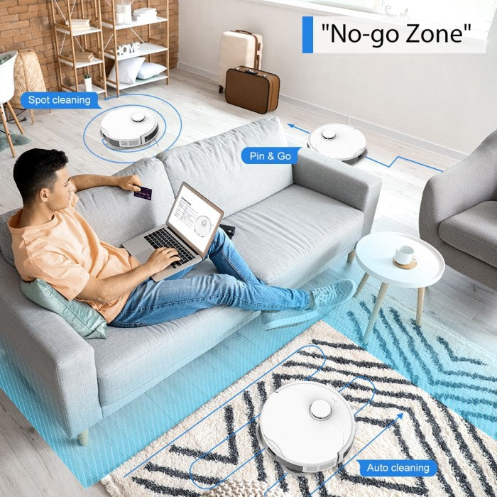 Robot Tự Động Giặt Giẻ Lau Của Đức Hubert HB-S79 AI Camera Lau Nhà Hút Bụi, diệt khuẩn