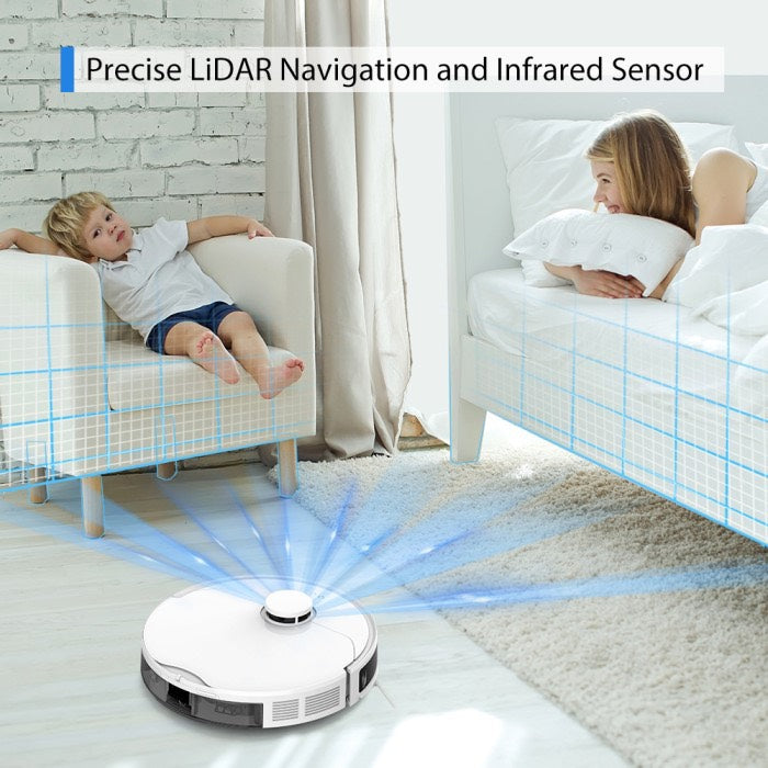 Robot Tự Động Giặt Giẻ Lau Của Đức Hubert HB-S79 AI Camera Lau Nhà Hút Bụi, diệt khuẩn